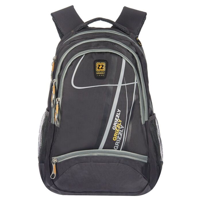 Рюкзак молодежный GRIZZLY для мальчиков RU-518-3/7 серый - желтый 