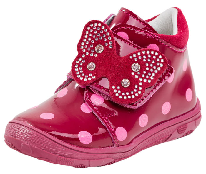 Детские кожаные ботинки Котофей 152117-24 для девочек бордовые 
