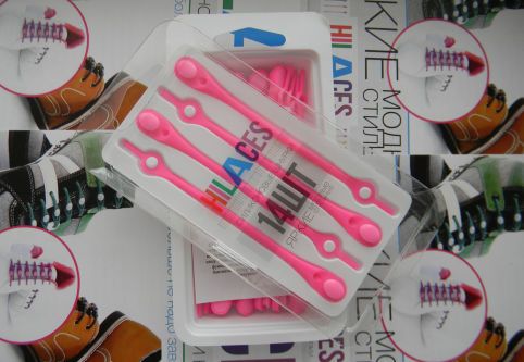 Силиконовые шнурки Hilaces PNK/PNK розовые