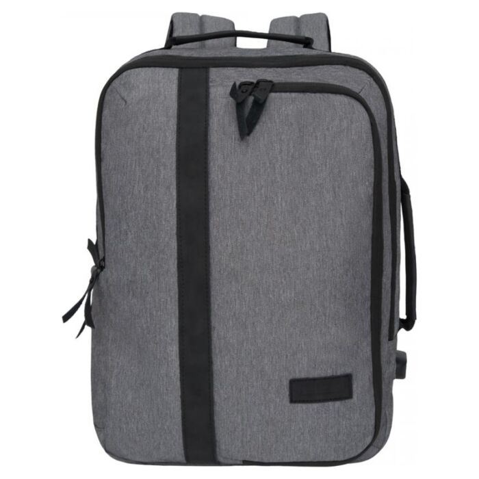 Рюкзак молодежный GRIZZLY RQ-013-1/1 мужской рюкзак-трансформер с одним отделением на молнии серый 