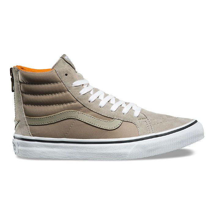 Кожаные кеды Vans UA SK8-HI SLIM ZIP BOOM BOOM VA38GROC8 зеленые 