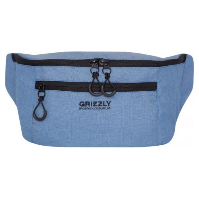 Сумка поясная GRIZZLY MM-906-2/4 мужская на молнии с одним отделением джинсовый 