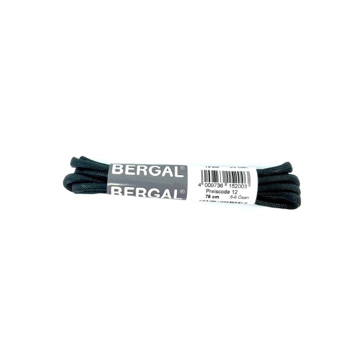 Шнурки Bergal 8152000 круглые вощенные, толстые 75 см. черные 