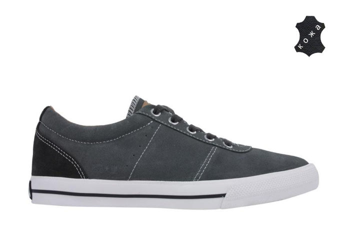Кожаные кеды Converse (конверс) All Star Essential 132049 темно-серые Замшевые низкие кеды converse модель 132049 - замечательные мужские кеды на прохладную погоду.