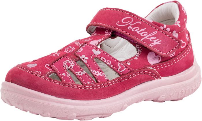 Детские кожаные туфли Котофей 232060-23 для девочек розовые 