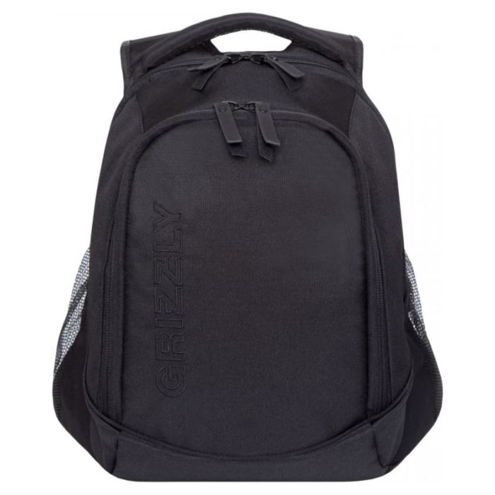 Рюкзак молодежный GRIZZLY RU-928-2/3 мужской c двумя отделениями черный 