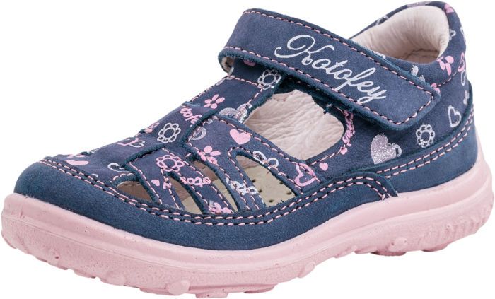 Детские кожаные туфли Котофей 232060-24 для девочек синие 