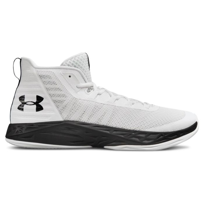 Кроссовки для баскетбола мужские Under Armour Ua Jet Mid White / Black / Black 3020623-100 высокие баскетбольные белые 