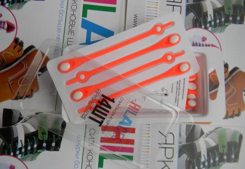 Силиконовые шнурки Hilaces OR/WH оранжевые