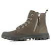 Ботинки Palladium Pampa Zip Lth Ess 76888-308 кожаные высокие серо-зеленые - Ботинки Palladium Pampa Zip Lth Ess 76888-308 кожаные высокие серо-зеленые