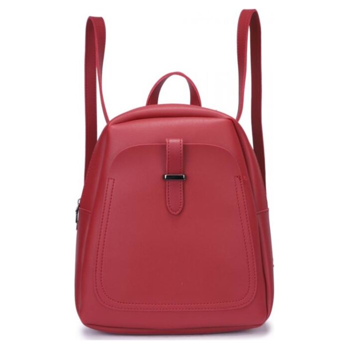 Рюкзак кожаный OrsOro женский на молнии с одним отделением DW-830/3 красный 