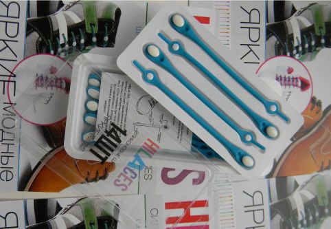 Силиконовые шнурки Hilaces SKB/WH голубые