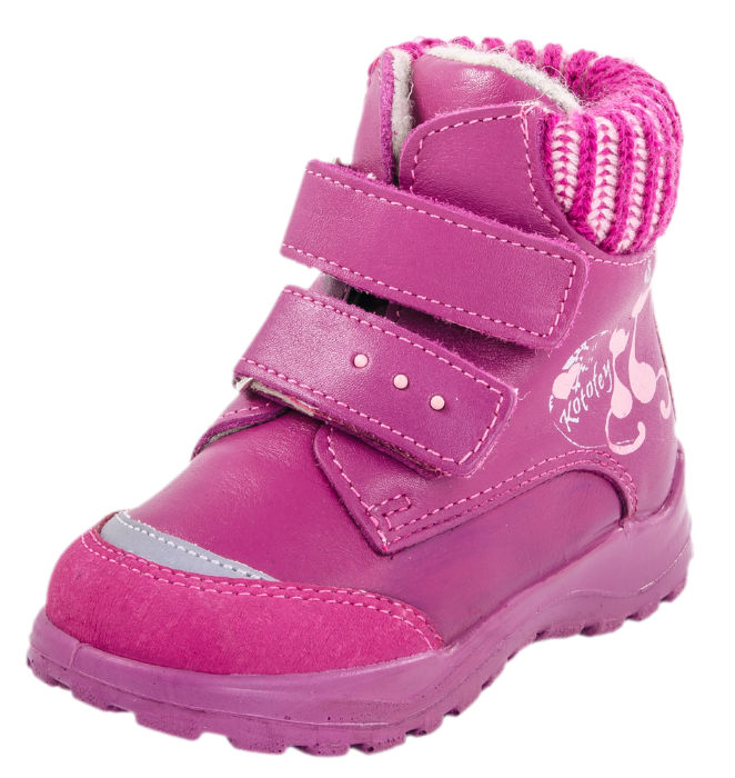 Детские кожаные ботинки Котофей 152129-33 для девочек розовые 