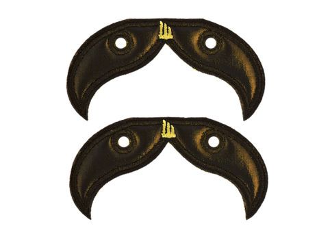 Аксессуары для кед крылья Mustache Horseshoe Black Foil Lace 11710 черные