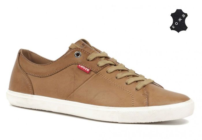 Кожаные мужские кеды Levis Woods 225826/794-27 коричневые 