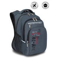 Рюкзак школьный GRIZZLY с двумя отделениями RB-050-11/2 серый