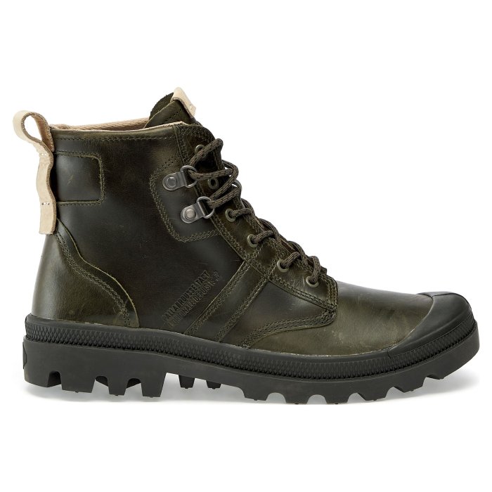 Ботинки мужские Palladium Pallabrousse Tact Leather 08837-325 кожаные зеленые 