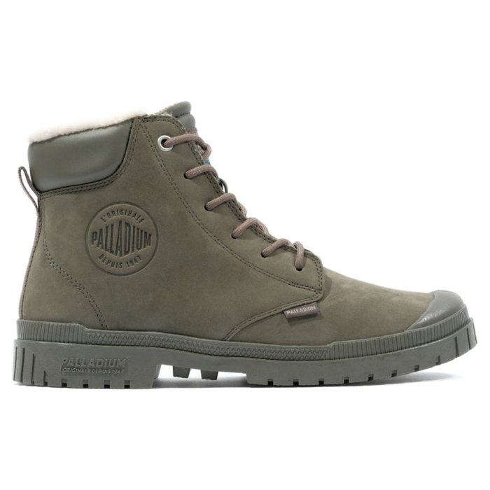 Ботинки Palladium SP20 CUFF LEATHER WATERPROOF WL 79067-325 высокие оливковые 