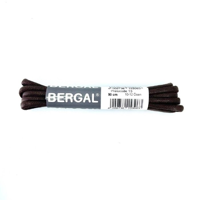 Шнурки Bergal 8153696 круглые вощенные, толстые 90 см. коричневые 