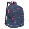 Школьный рюкзак GRIZZLY RG-063-3/2 для девочек с двумя отделениями и анатомической спинкой темно-синий - Школьный рюкзак GRIZZLY RG-063-3/2 для девочек с двумя отделениями и анатомической спинкой темно-синий
