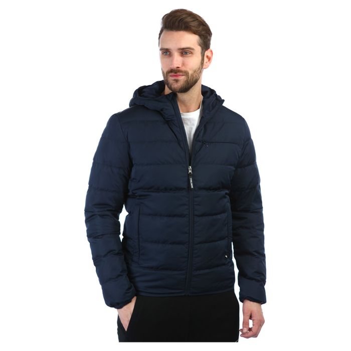 Куртка мужская Anta 85841964-3 спортивная пуховая средней длины с капюшоном синяя 