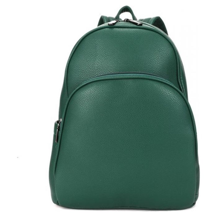 Рюкзак кожаный OrsOro DW-903/3 женский на молнии с одним отделением темно-зеленый 