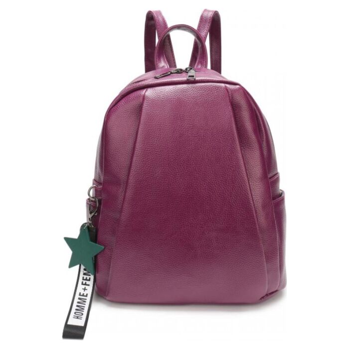 Рюкзак кожаный OrsOro женский на молнии с одним отделением DW-806/3 фиолетовый 