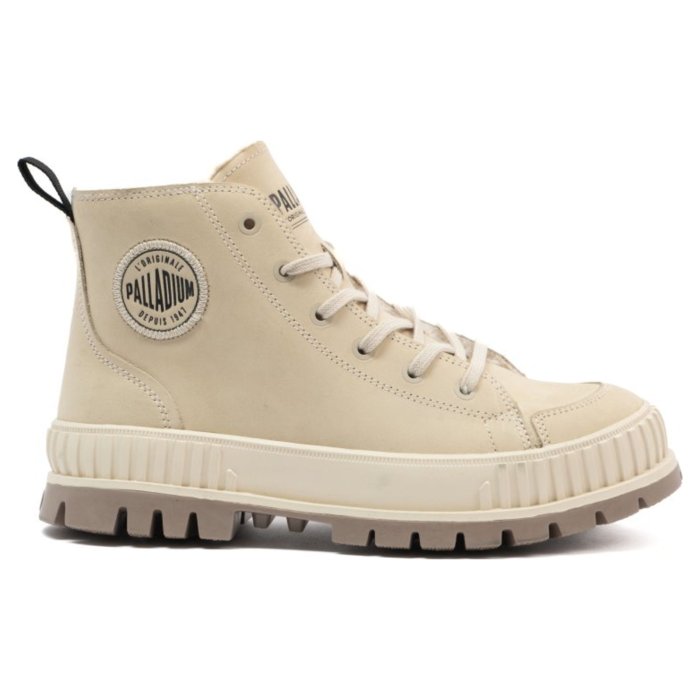 Ботинки Palladium SHOCK LTH ZIP WARM 74439-175 высокие кремовые 