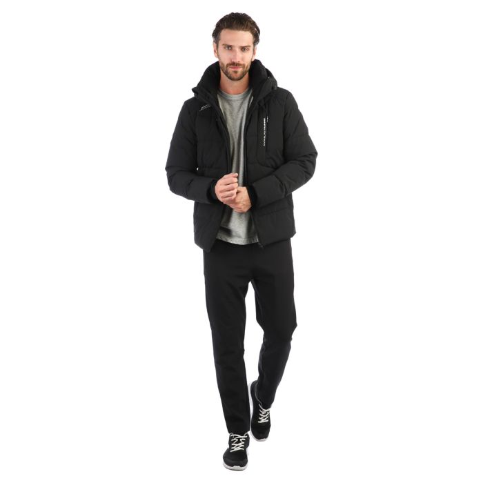 Куртка мужская Anta 85843946-2 спортивная пуховая средней длины с капюшоном черная 