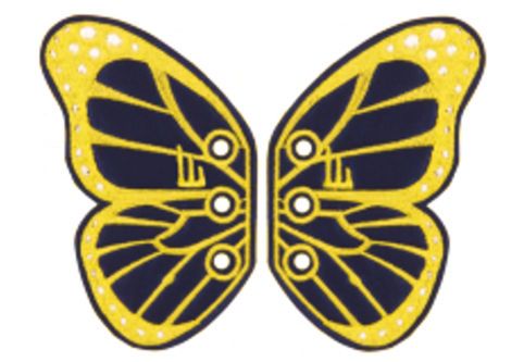 Аксессуары для кед крылья бабочка LACE Shwings A LA CARTE 50108 жёлто-чёрные