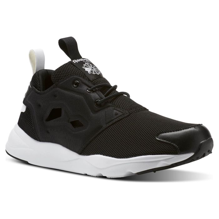 Кроссовки женские Reebok Furylite Mesh Black/White CN0119 высокие текстильные черные 