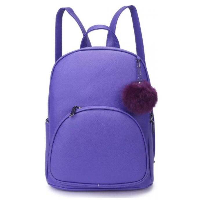 Рюкзак кожаный OrsOro женский на молнии с одним отделением DW-835/2 фиолетовый 