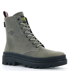Ботинки женские Palladium Pallatrooper Off-3 77206-297 кожаные серые