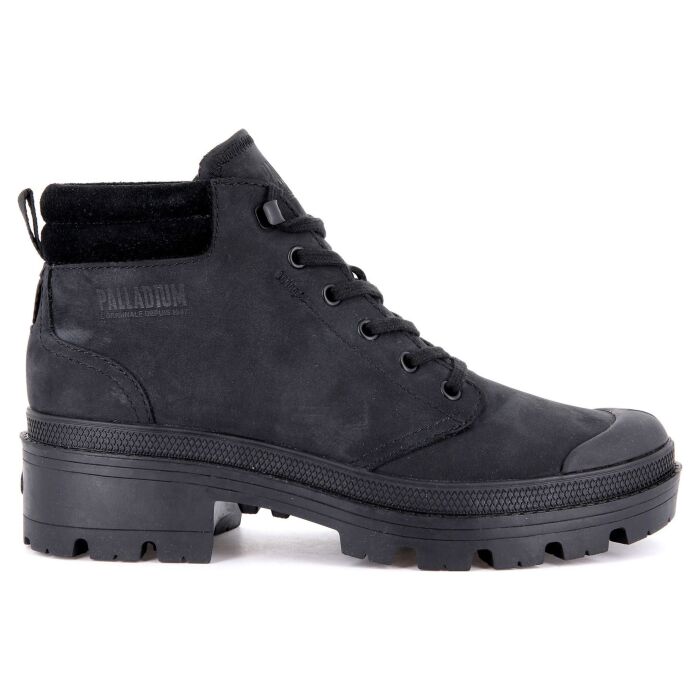 Ботинки женские Palladium Pallabase Lo Cuff 97971-001 кожаные черные 
