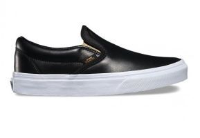 Кожаные слипоны Vans Classic Slip-On (Metallic Gore) V004MPJRB черные