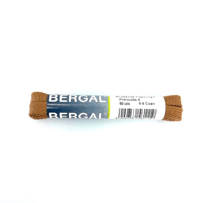 Шнурки Bergal 8561617 плоские широкие 60 см. светло-коричневые 