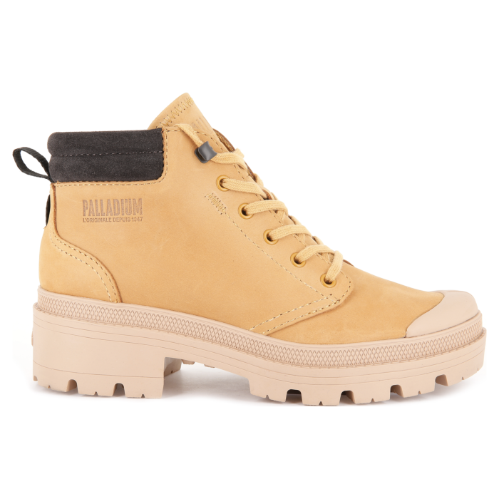 Ботинки женские Palladium Pallabase Lo Cuff 97971-717 кожаные желтые 