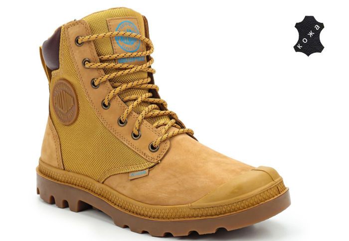 Кожаные мужские ботинки Palladium Pampa Sport Cuff WPN 73234-228 коричневые 
