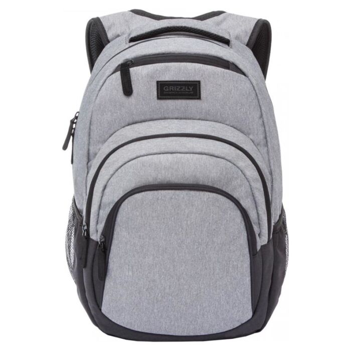 Рюкзак молодежный GRIZZLY RQ-003-1/3 мужской объемный c одним отделением и карманом серый 