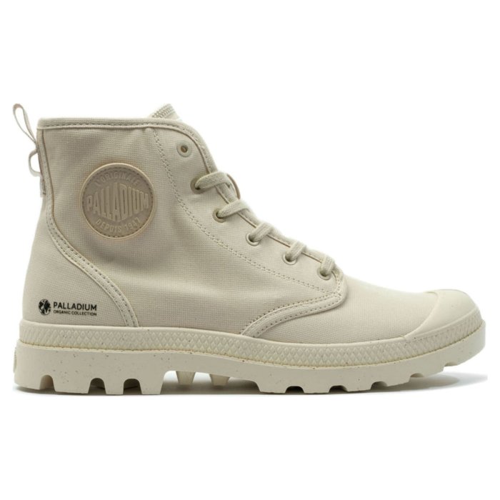 Ботинки Palladium Pampa Hi Zip Organic 79101-210 текстильные светло-бежевые 