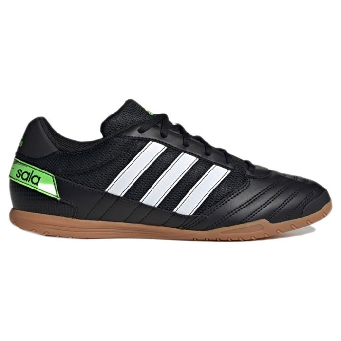 Бутсы мужские Adidas Super Sala Cblack/Ftwwht/Sgreen FV5456 кожаные футбольные черные 