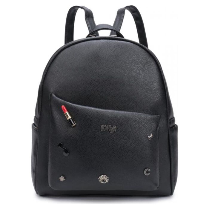 Рюкзак кожаный OrsOro женский на молнии с одним отделением DW-809/1 черный 