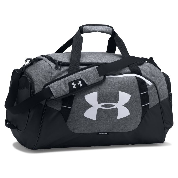 Сумка спортивная Under Armour Undeniable 3.0 Medium (61 л) водонепроницаемая с карманом для обуви серая 1300213-041 