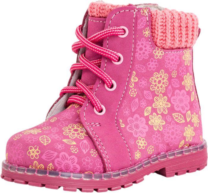 Детские кожаные ботинки Котофей 152145-34 для девочек розовые 