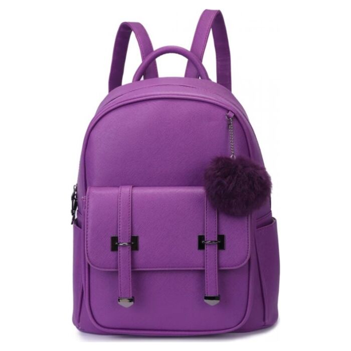Рюкзак кожаный OrsOro женский на молнии с одним отделением DW-836/2 фиолетовый 
