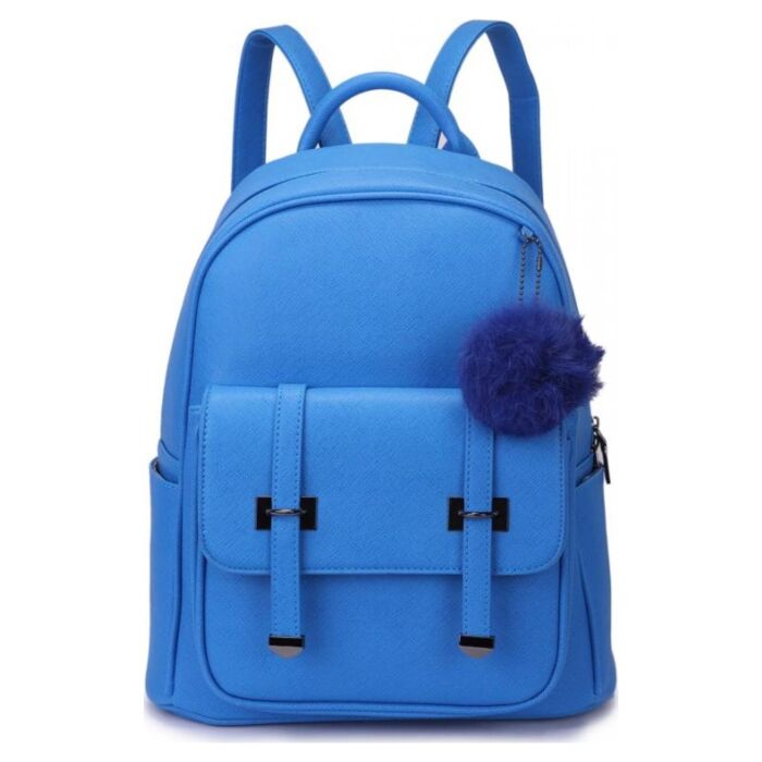 Рюкзак кожаный OrsOro женский на молнии с одним отделением DW-836/3 небесно-голубой 