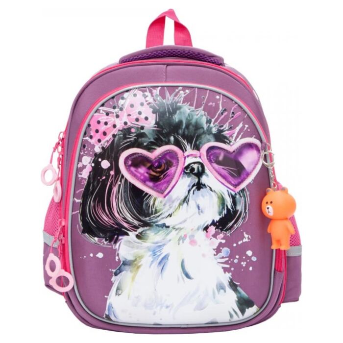 Школьный рюкзак Orange Bear для девочек c анатомической спинкой и двумя отделениями Z-837/1 фиолетовый 