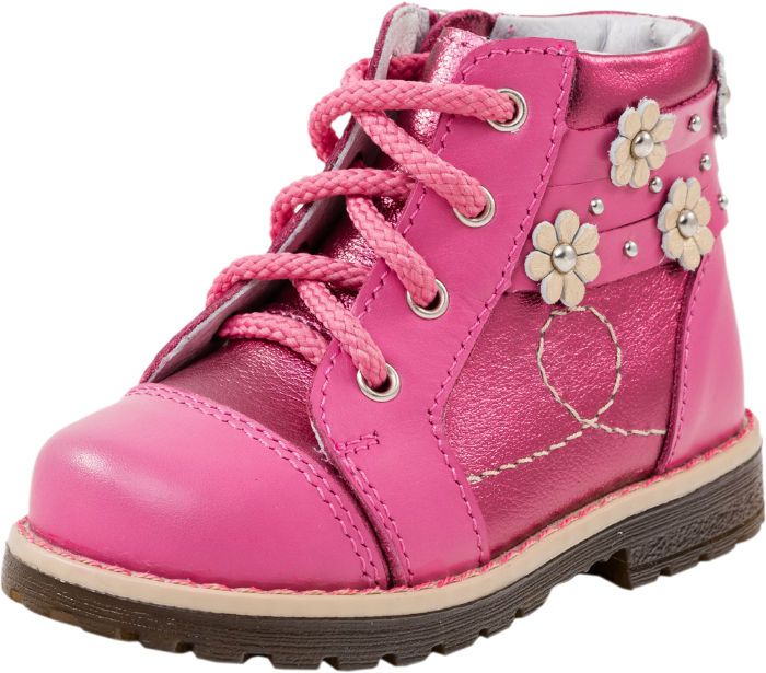 Детские кожаные ботинки Котофей 152161-21 для девочек розовые 