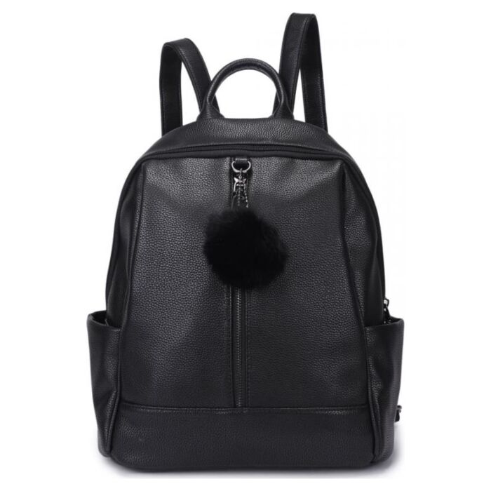Рюкзак кожаный OrsOro женский на молнии с одним отделением DW-837/1 черный 