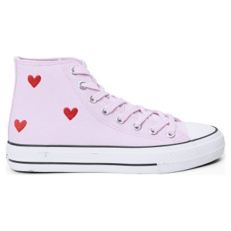 Кеды женские NCF Uptop Hearts High ORB23JJ002B текстильные высокие розовые
